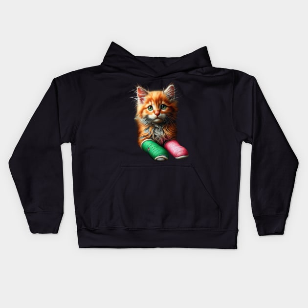 Tater Tot Cat, A Touch of Care Kids Hoodie by WorldByFlower